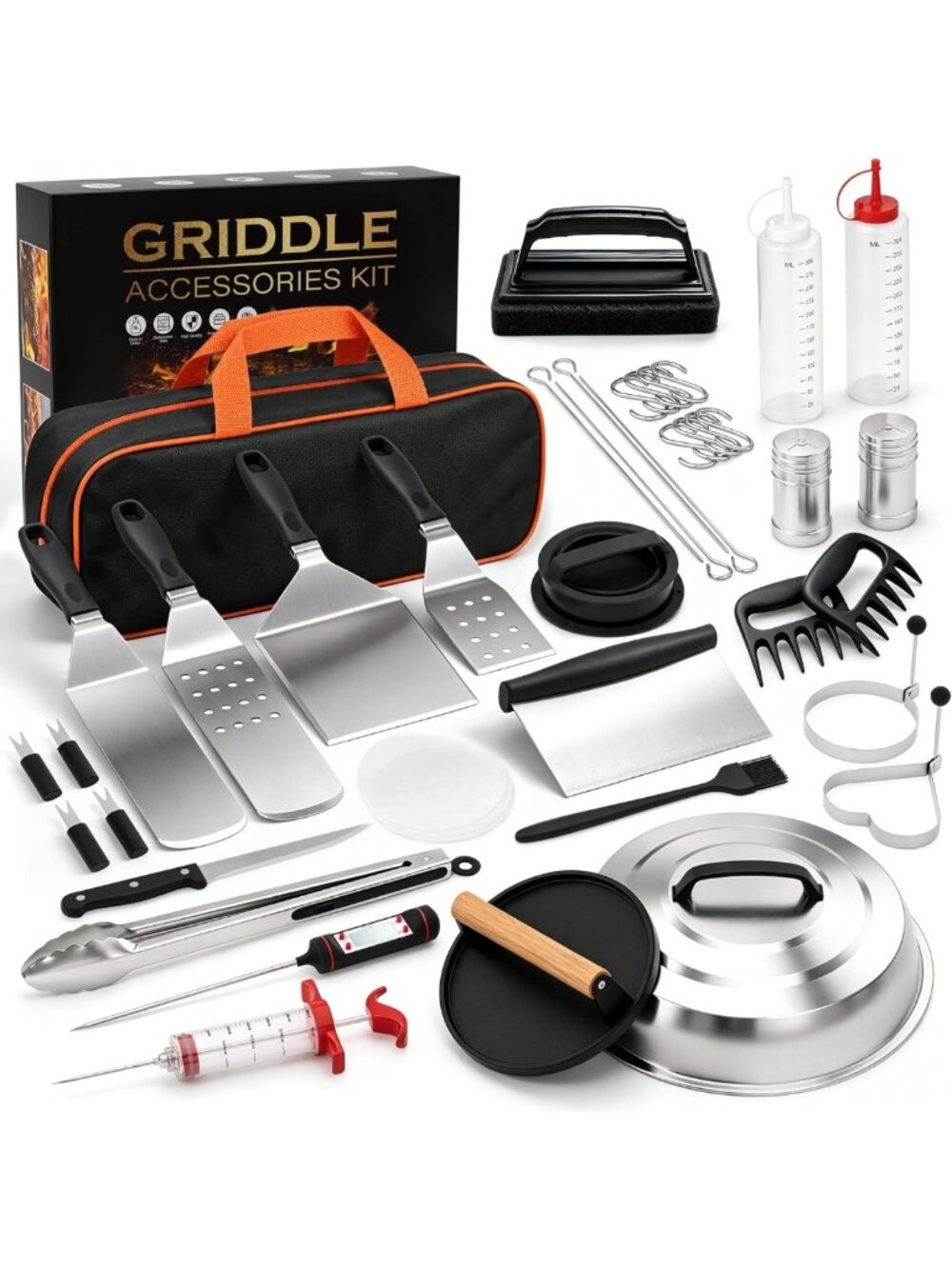 139 PCS Griddle Accessories Kit - Flat Top Grill Tools, Spatulas, Burger Press